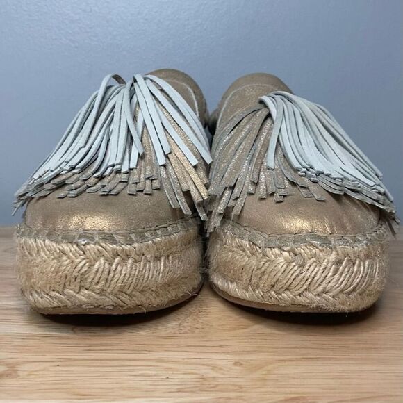 J Slides Raoul Espadrilles Pompom Accent Metallic Leather Sneaker Women’s Size 6 - Picture 4 of 15